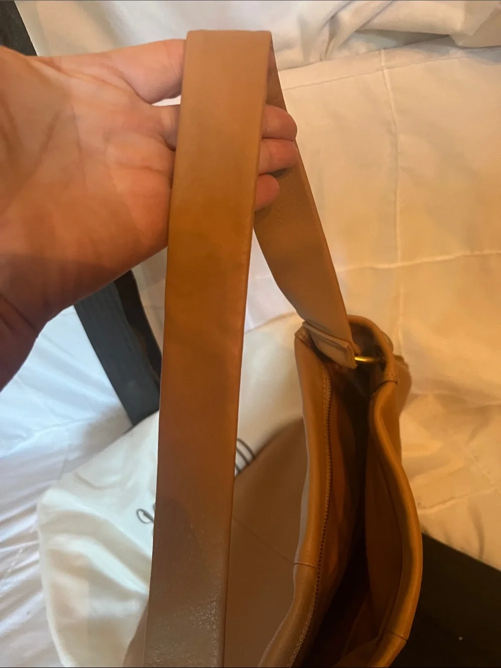 HOBO Cognac Pebbled Leather Hobo Shoulder Bag